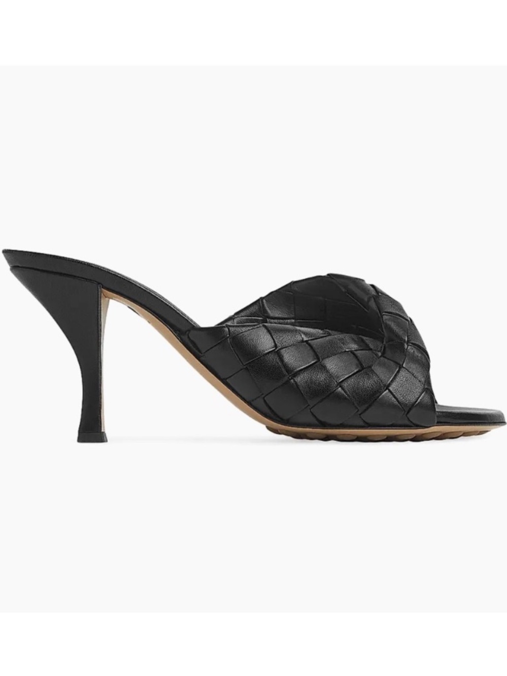 Bottega Veneta Blink Woven Leather Mule Sandal Black NWT Size 39.5